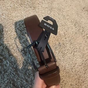 BOSS Men's Brown Leather Belt
